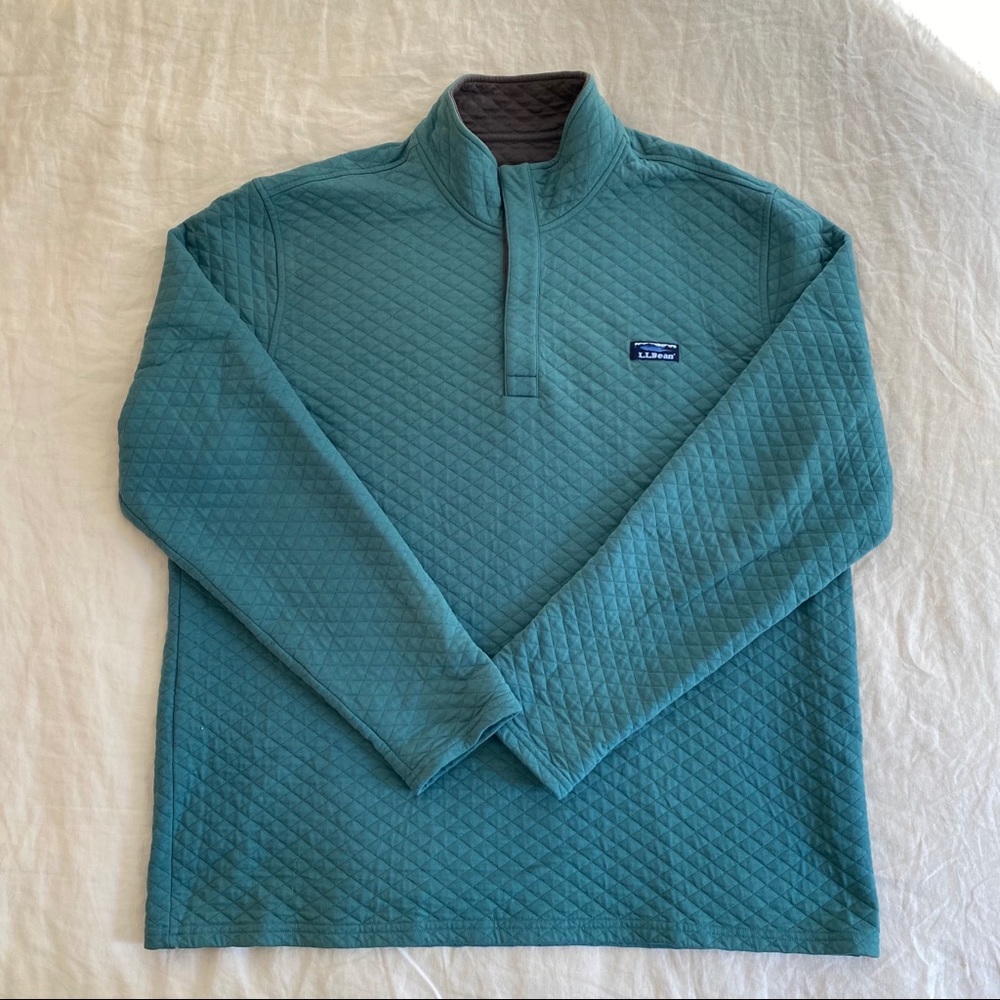 LL Bean Quilted 1/2 Snap Button Pullover